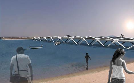Projeto da nova ponte de acesso à Praia de Faro