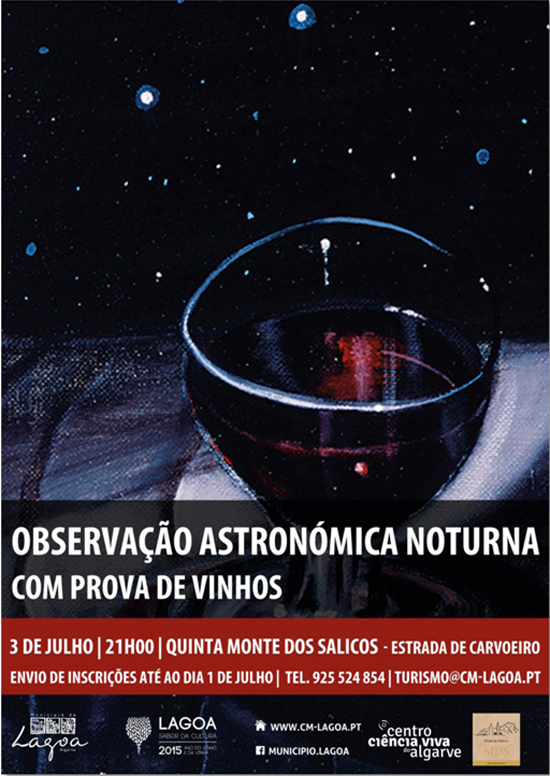 observar astros com vinho