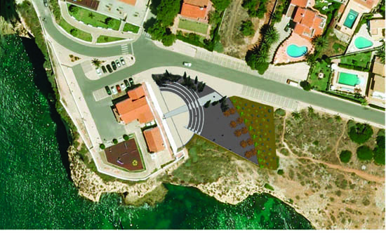 Aerial view of the implementation of the future open-air auditorium