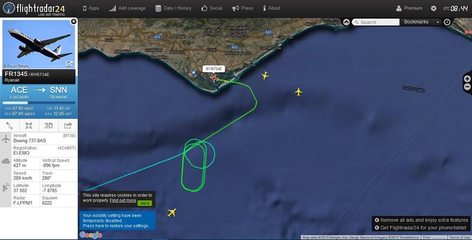 Emergency plane lands in Faro