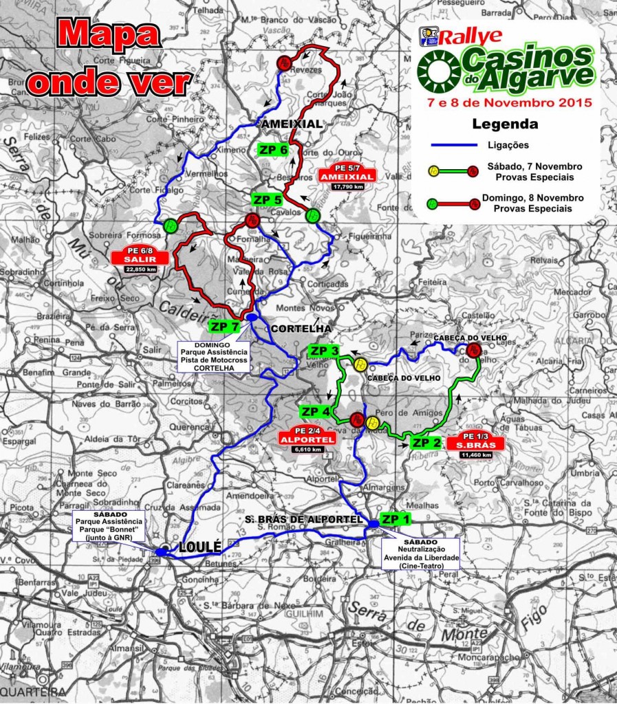 Map Sections and public areas Rallye Casinos 2015