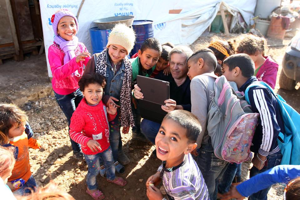 Rui Marques in a refugee camp in Lebanon