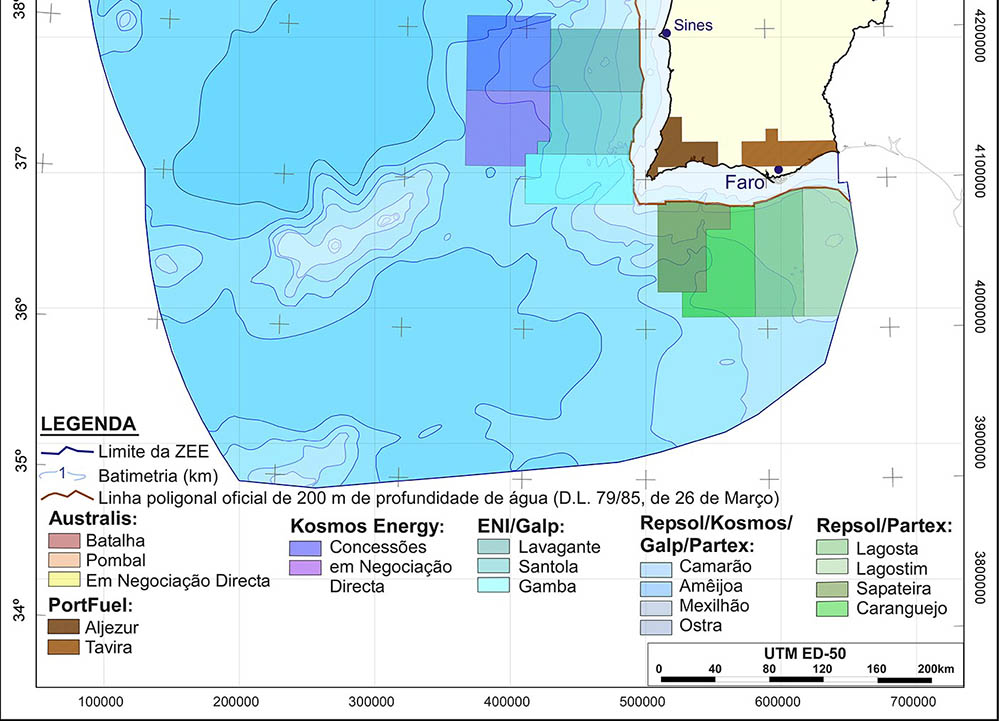 hydrocarbon prospecting areas in the Algarve