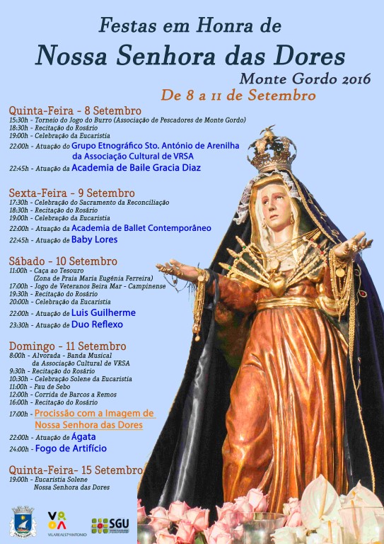 Programa Festa Nossa Senhora das Dores_Monte Gordo_2016