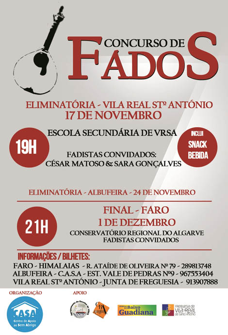 Sul Informação - Vila Real de Santo António recebe Concurso de Fados Solidário a favor da CASA