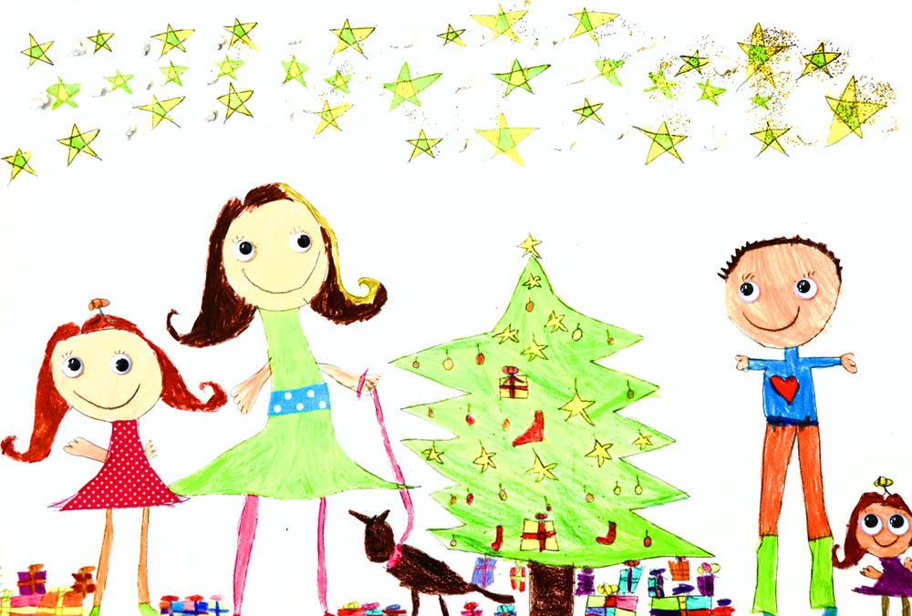 Sul Informação - Postal de Natal da Câmara de Silves ilustrado com desenho de alunos da EB1 de Algoz