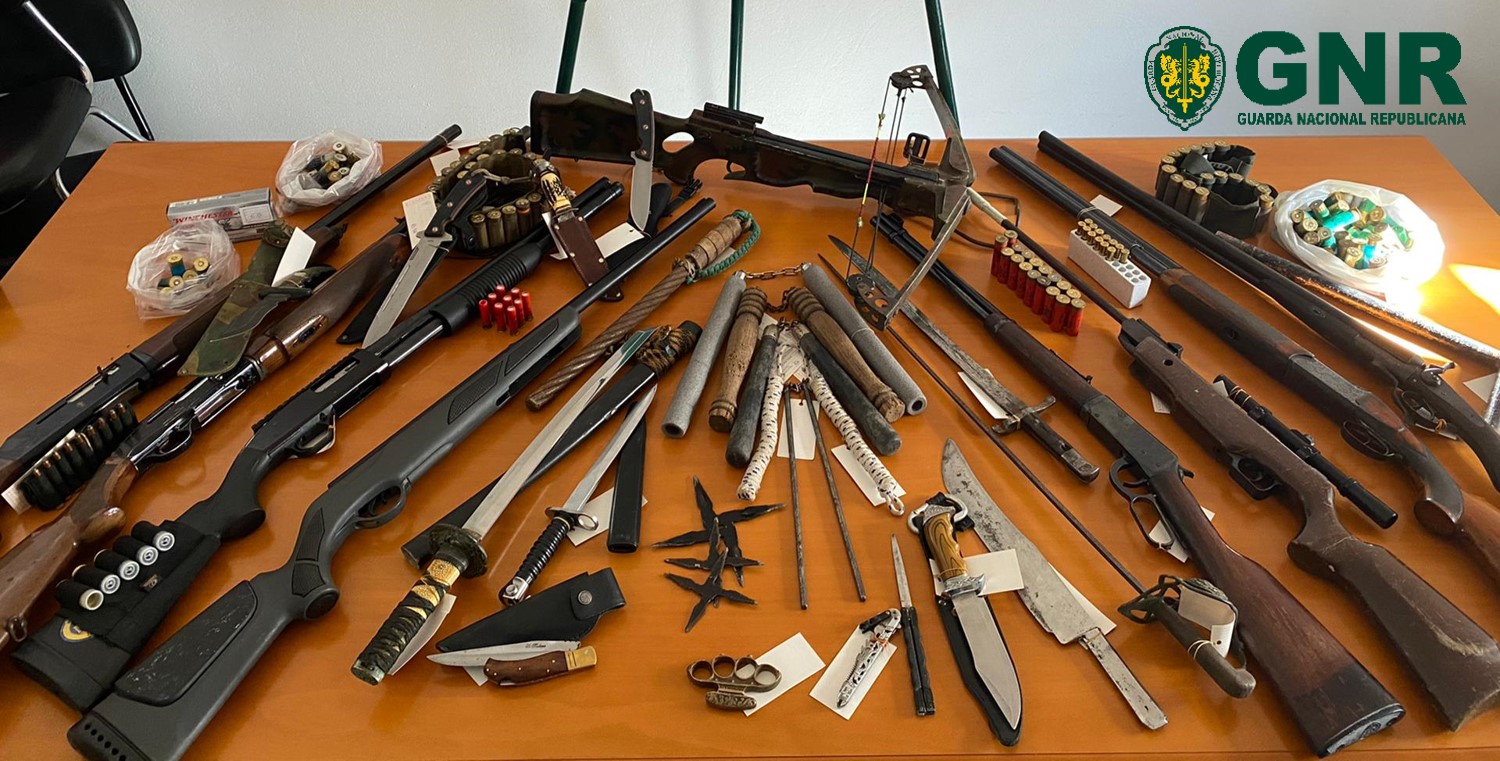 Sul Informação - Apreendido “arsenal” de armas proibidas a suspeito de violência doméstica
