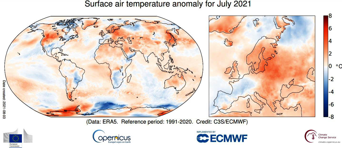 Sul Informação - Mês de Julho foi quente na maior parte da Europa, mas frio em Portugal