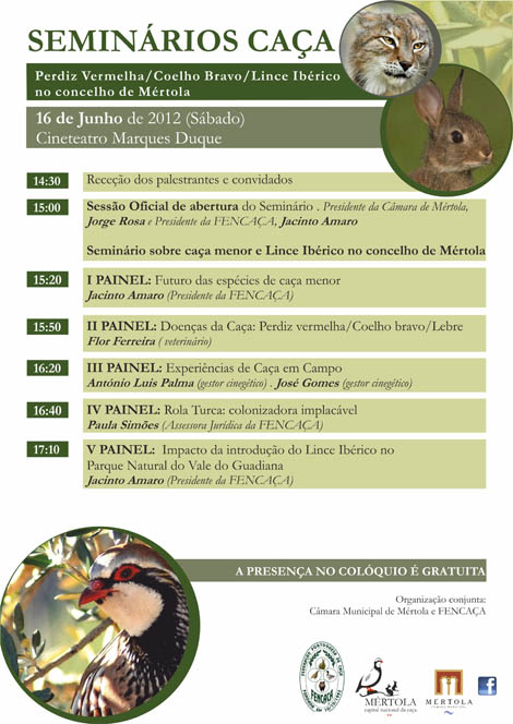 Sul Informação - Seminário em Mértola debate Perdiz Vermelha, Coelho Bravo e Lince Ibérico