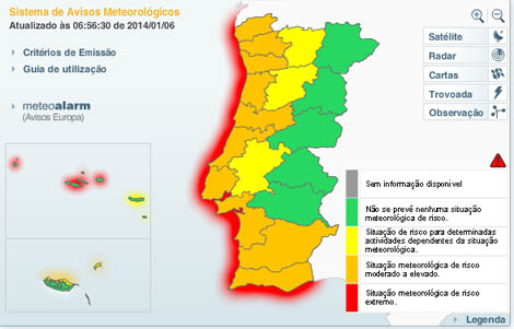 Sul Informação - Toda a costa portuguesa está sob aviso Vermelho por causa do temporal no mar
