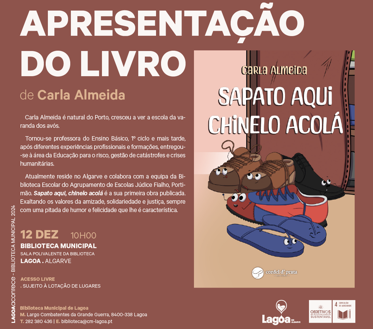 Sul Informação - Carla Almeida apresenta livro “Sapato aqui, chinelo acolá” em Lagoa