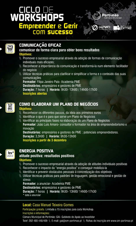 Sul Informação - Câmara de Portimão e IAPMEI promovem ciclo de workshops “Empreender e gerir com sucesso”