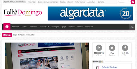 Sul Informação - Jornal «Folha do Domingo» tem novo site
