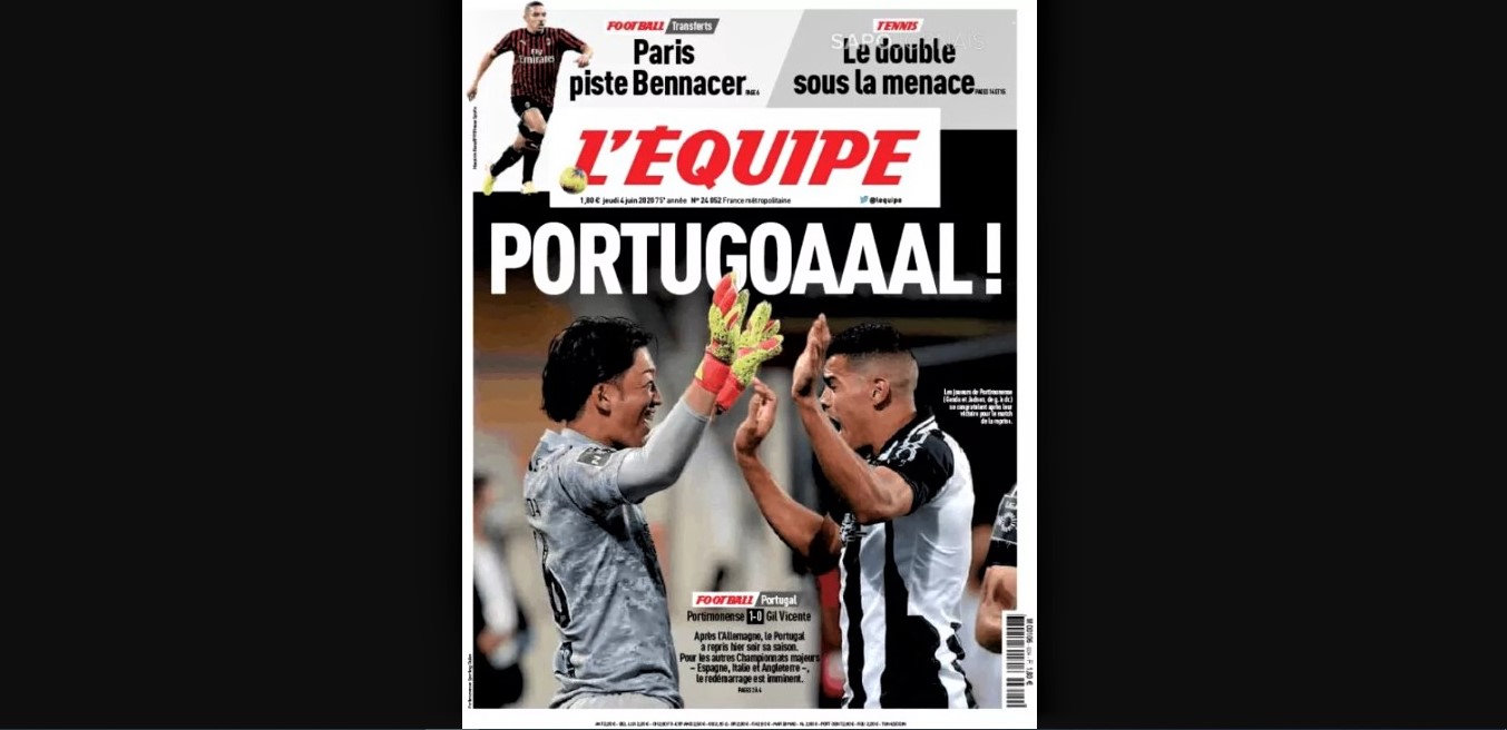 Sul Informação - Portimonense faz primeira página do jornal francês L’Équipe