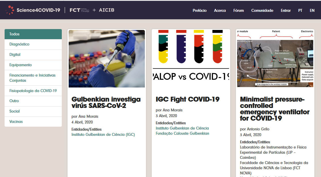 Sul Informação - Portal “Science 4 COVID-19” já foi lançado