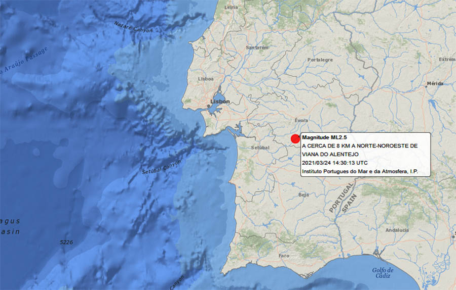 Sul Informação - Sismo de magnitude 2.5 foi sentido no Baixo Alentejo