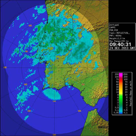 Sul Informação - Pico da chuva no Algarve entre as 20h00 de hoje e as 2h00 da manhã