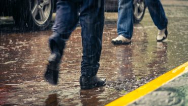 Rain in a city