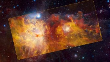 The Flame Nebula region as seen with APEX and VISTA