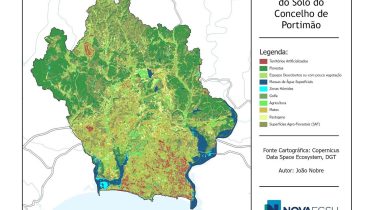 Mapa de ocupação do solo do concelho de Portimão