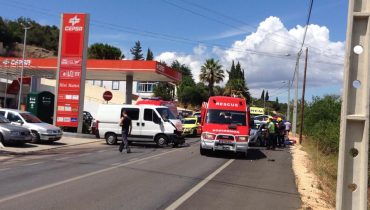 acidente na estrada de Carvoeiro