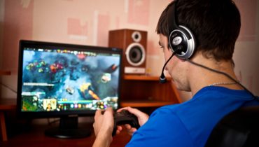 Man playing a computer games